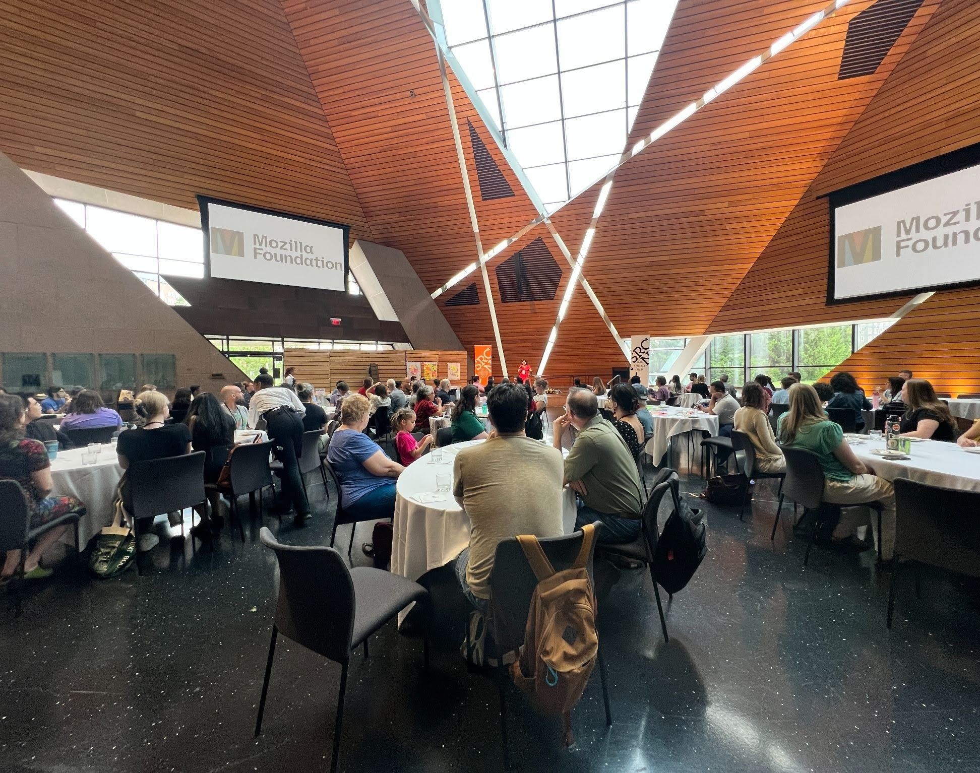 Participants gathered in Memorial Hall during SRCCON 2026.